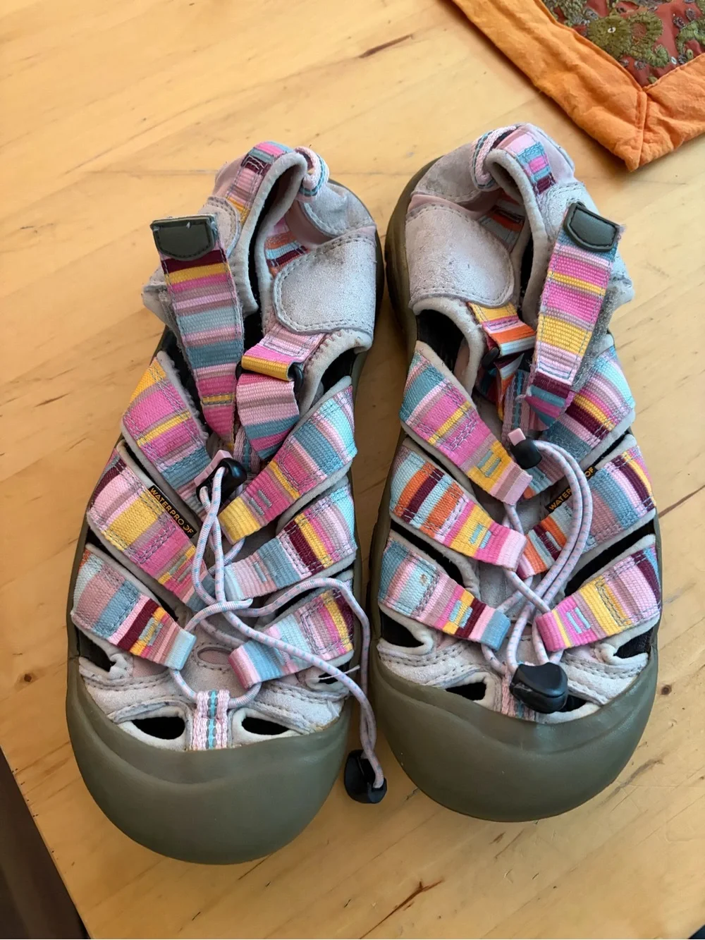 Keen Girls' Pastel Pink Strappy Sandals with Multicolor Accents